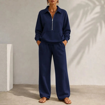 Eloria Relaxed Zip Collar Lounge Set