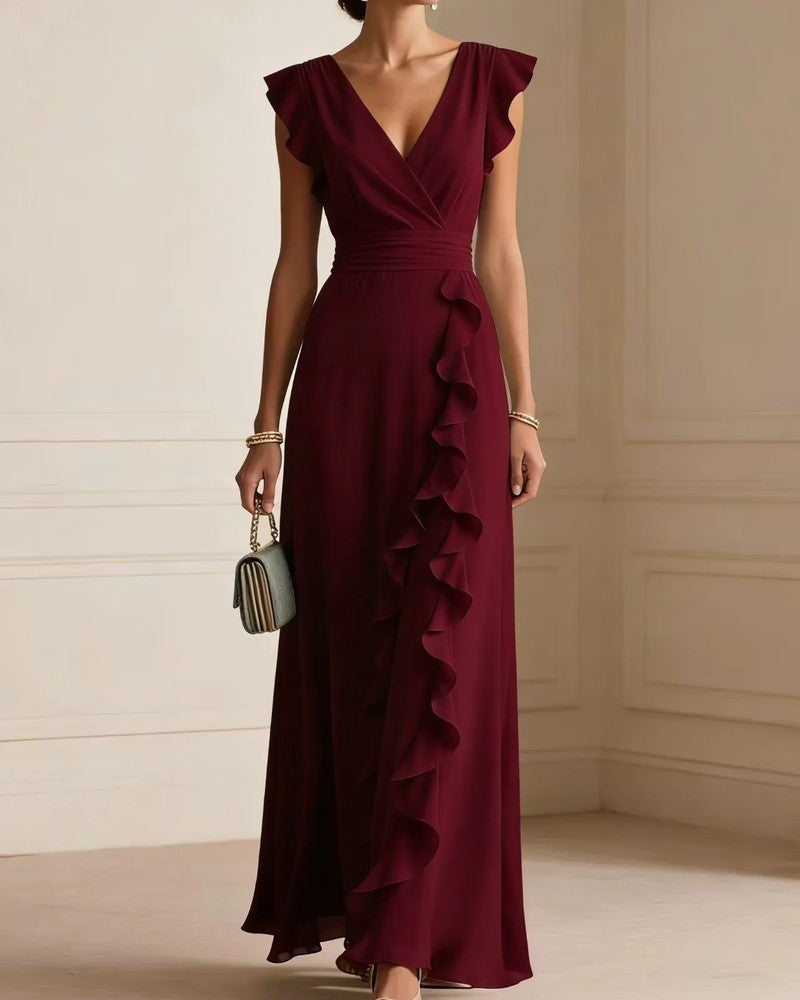 Eloria Ruffle Wrap Maxi Dress