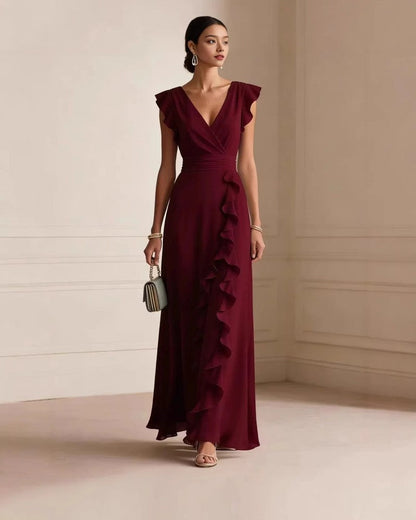Eloria Ruffle Wrap Maxi Dress