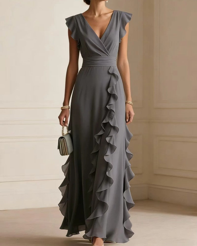 Eloria Ruffle Wrap Maxi Dress