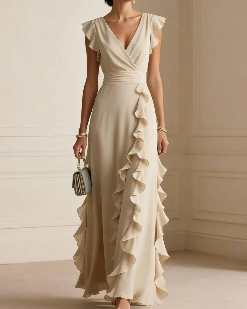 Eloria Ruffle Wrap Maxi Dress