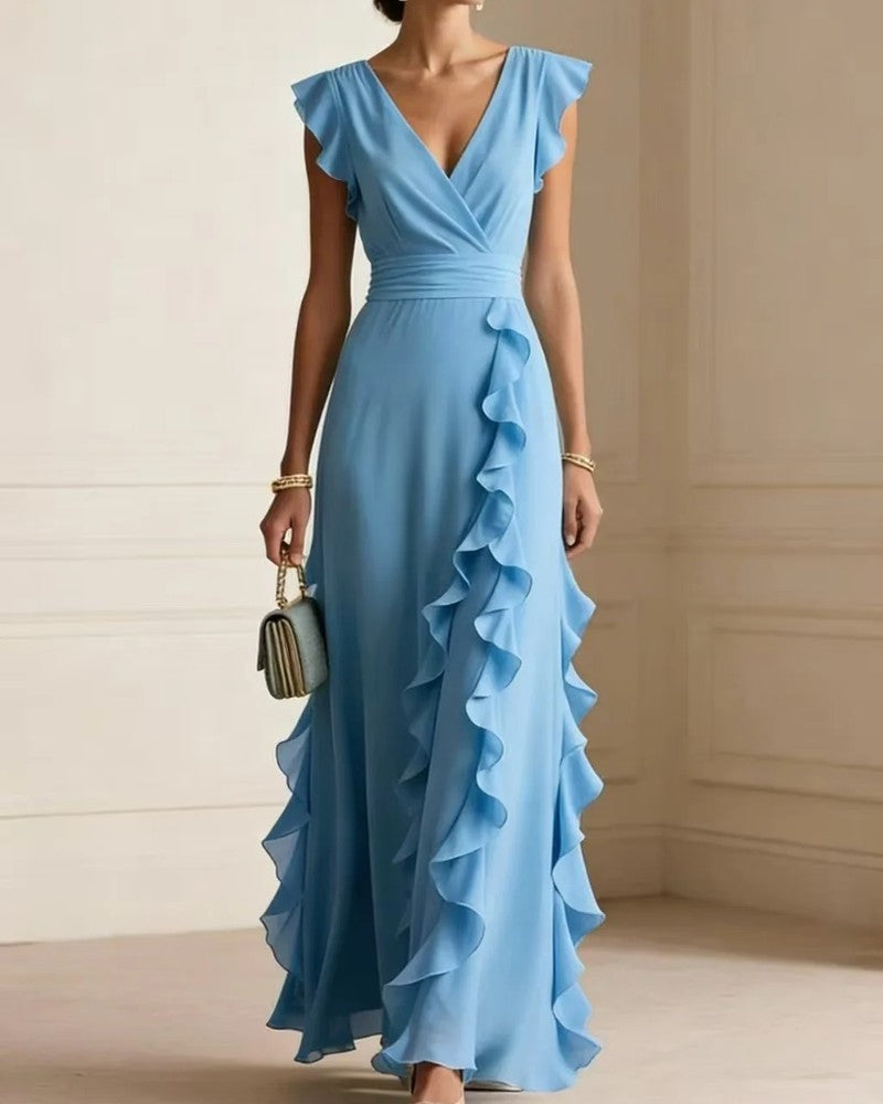 Eloria Ruffle Wrap Maxi Dress