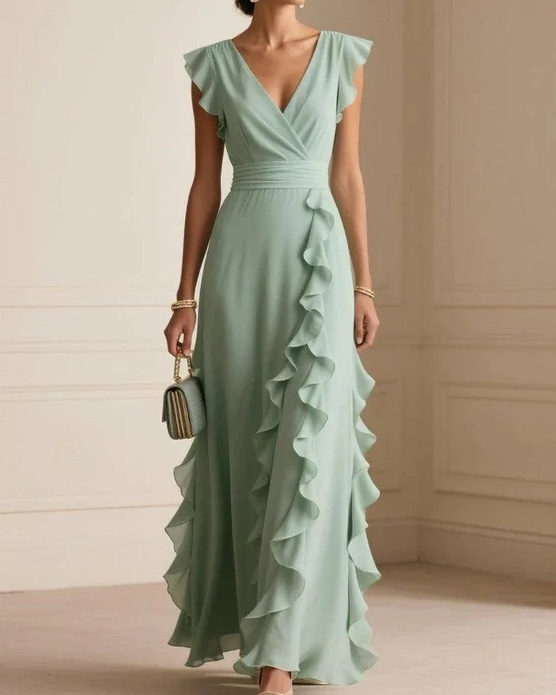 Eloria Ruffle Wrap Maxi Dress