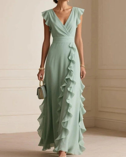 Eloria Ruffle Wrap Maxi Dress