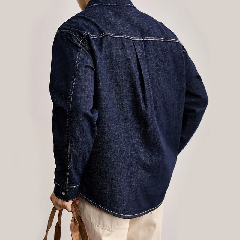 Plus Size Elsten Relaxed Selvedge Denim Overshirt
