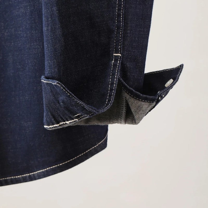 Plus Size Elsten Relaxed Selvedge Denim Overshirt