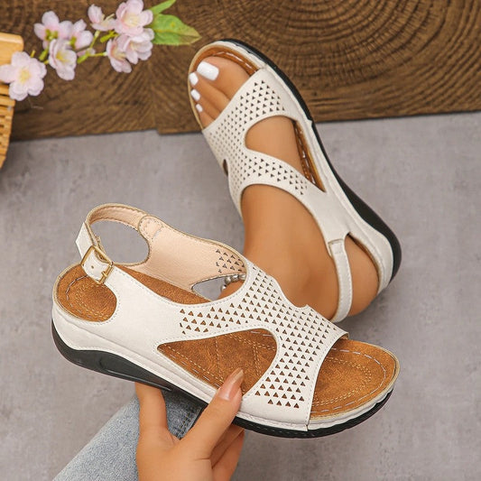 Elvani Perforated Slingback Comfort Sandals