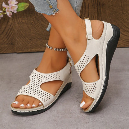 Elvani Perforated Slingback Comfort Sandals