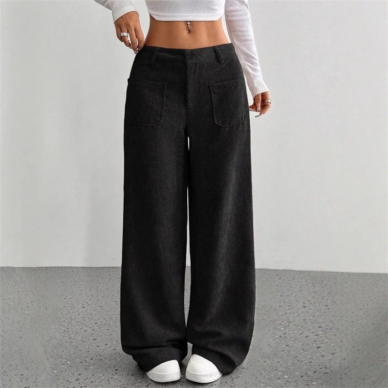 Elvica Wide-Leg Corduroy Relaxed Pants