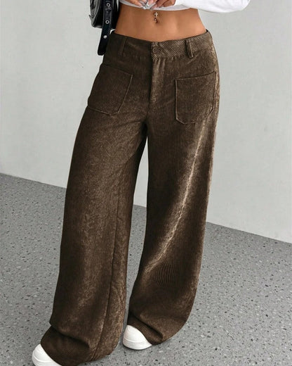 Elvica Wide-Leg Corduroy Relaxed Pants