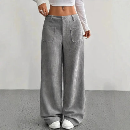 Elvica Wide-Leg Corduroy Relaxed Pants