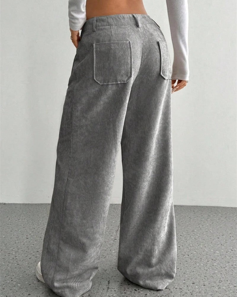 Elvica Wide-Leg Corduroy Relaxed Pants