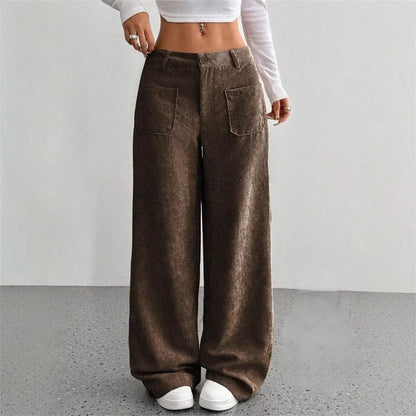 Elvica Wide-Leg Corduroy Relaxed Pants