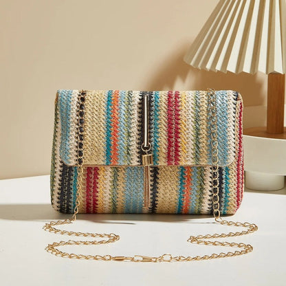 Fiorella Woven Chain Strap Shoulder Bag