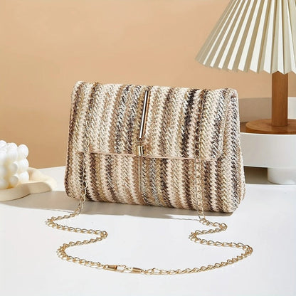 Fiorella Woven Chain Strap Shoulder Bag