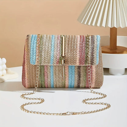 Fiorella Woven Chain Strap Shoulder Bag