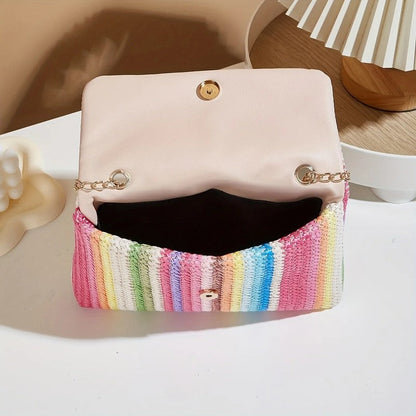 Fiorella Woven Chain Strap Shoulder Bag