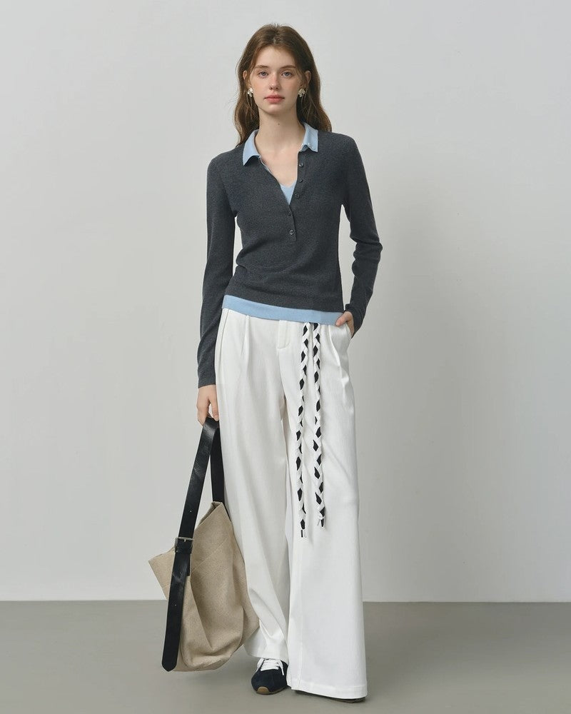 Grace Contrast Collar Knit Polo