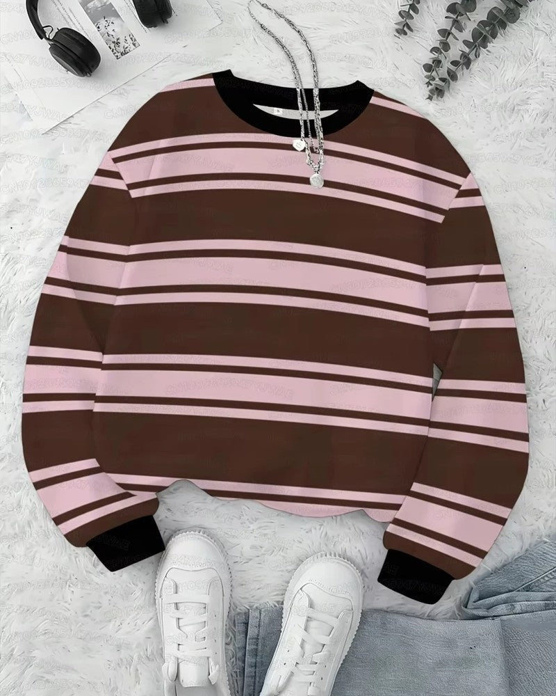 Isabel Oversized Striped Crewneck Sweatshirt