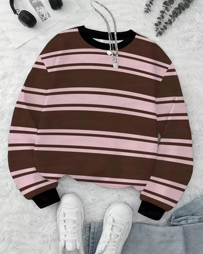 Isabel Oversized Striped Crewneck Sweatshirt