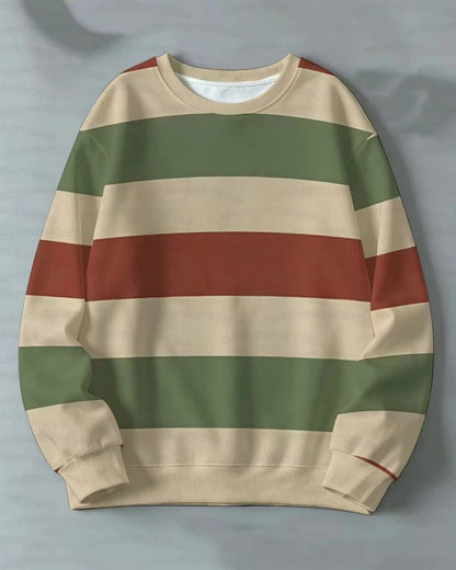 Isabel Oversized Striped Crewneck Sweatshirt