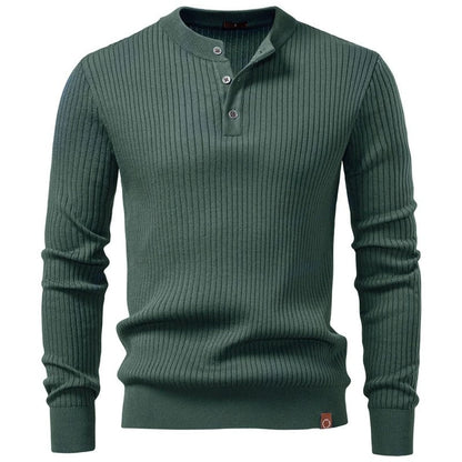 Isadora Ribbed Knit Henley Sweater