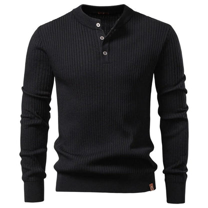 Isadora Ribbed Knit Henley Sweater