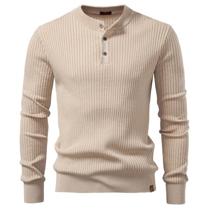Isadora Ribbed Knit Henley Sweater