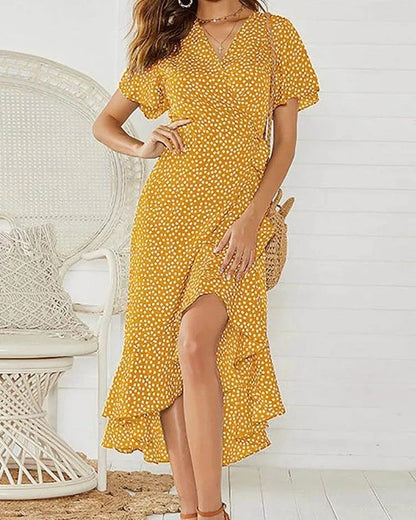 Isalene Ruffle Wrap Maxi Robe