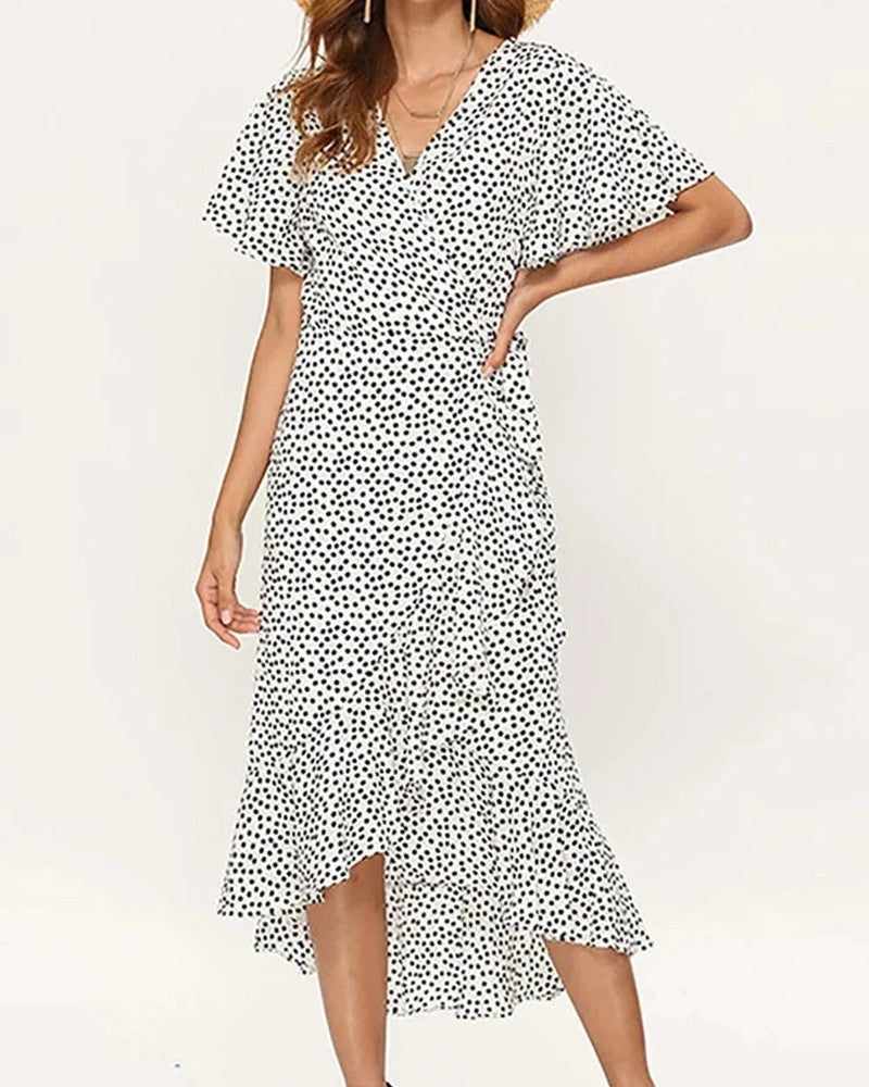 Isalene Ruffle Wrap Maxi Robe