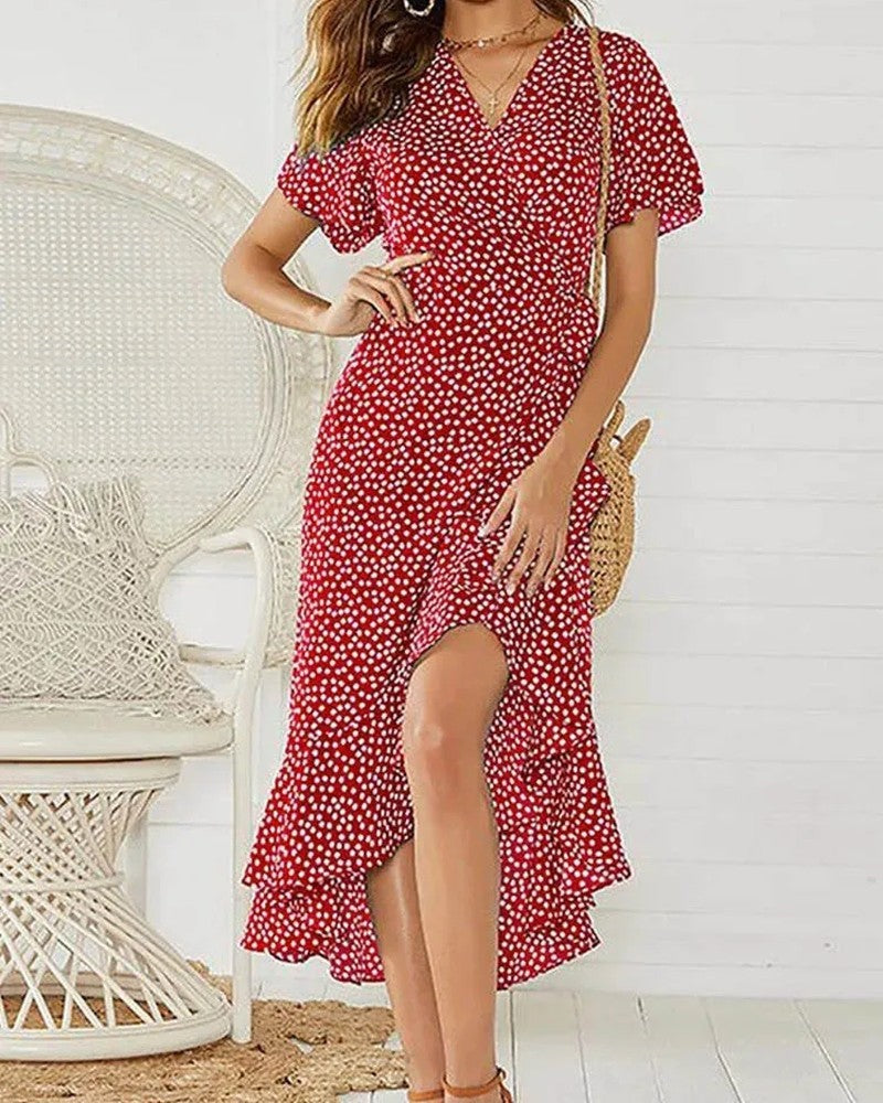 Isalene Ruffle Wrap Maxi Robe