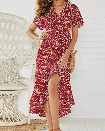 Isalene Ruffle Wrap Maxi Robe