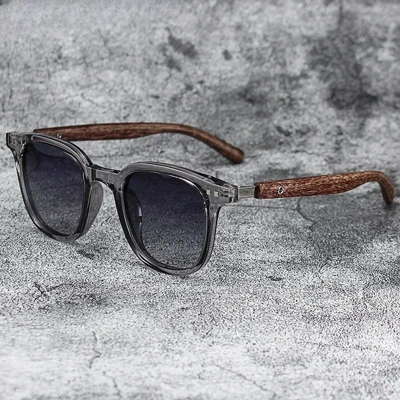 Lazaro Polarized Wood Frame Sunglasses