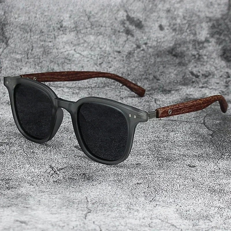 Lazaro Polarized Wood Frame Sunglasses