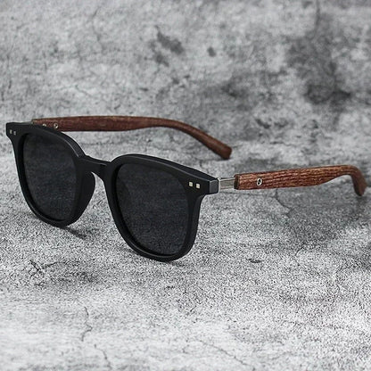 Lazaro Polarized Wood Frame Sunglasses