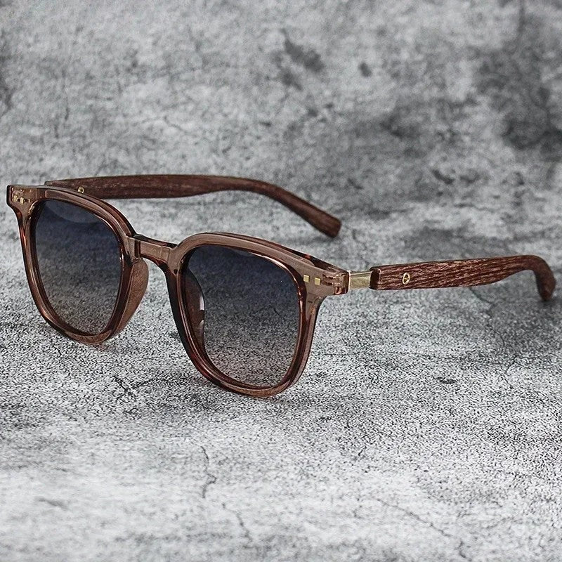 Lazaro Polarized Wood Frame Sunglasses