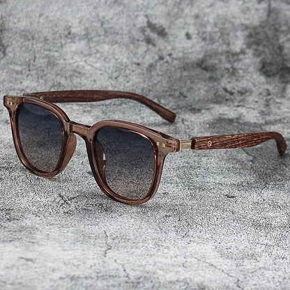 Lazaro Polarized Wood Frame Sunglasses