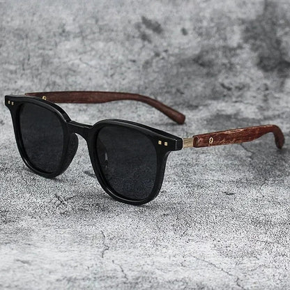 Lazaro Polarized Wood Frame Sunglasses