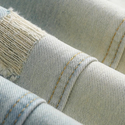 Lazvik Relaxed Distressed Wide-Leg Jeans