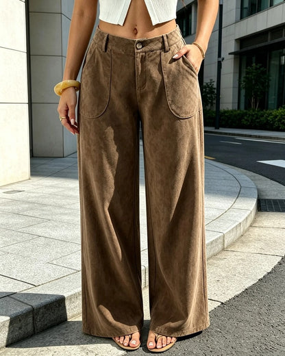 Livara Relaxed Plaid Wide-Leg Pants