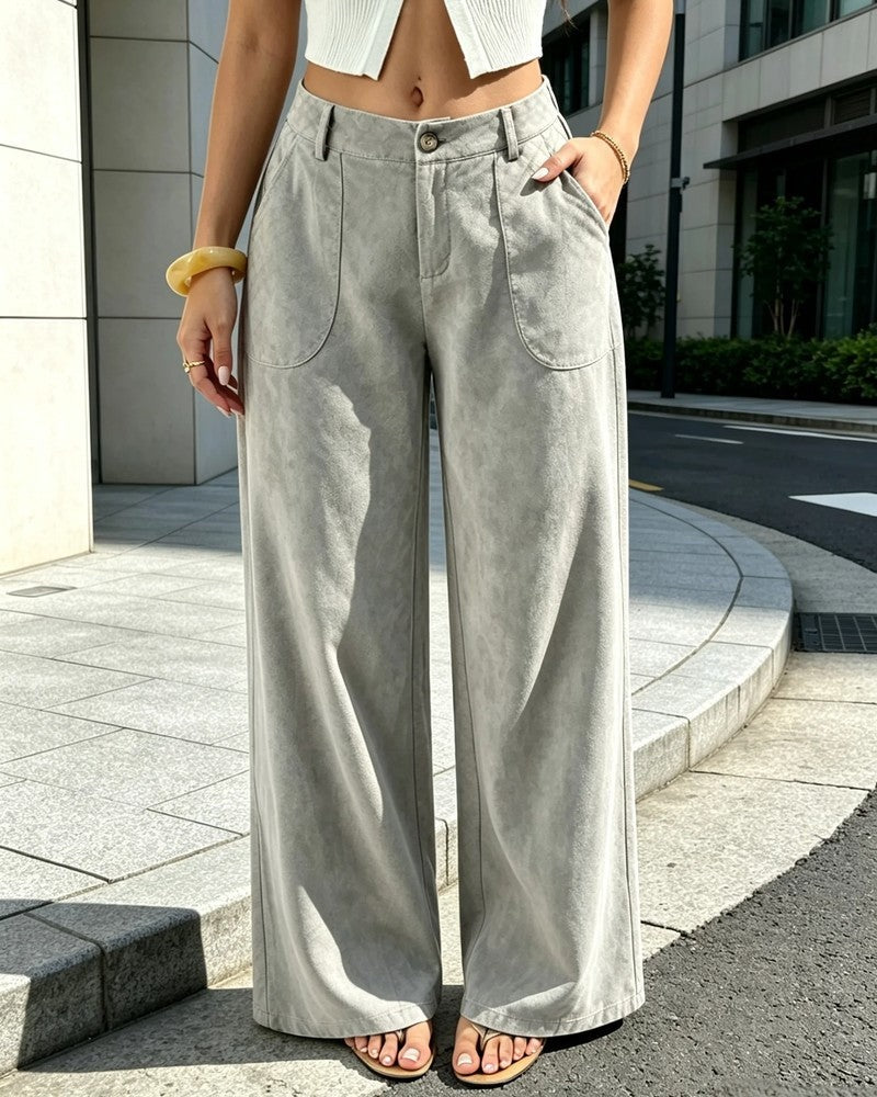Livara Relaxed Plaid Wide-Leg Pants