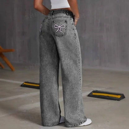 Lunari Relaxed Embroidered Wide-Leg Jeans
