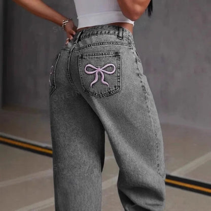 Lunari Relaxed Embroidered Wide-Leg Jeans