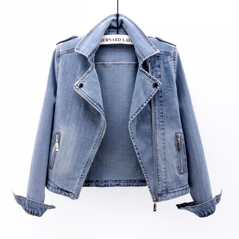 Lunari Relaxed Moto Denim Jacket