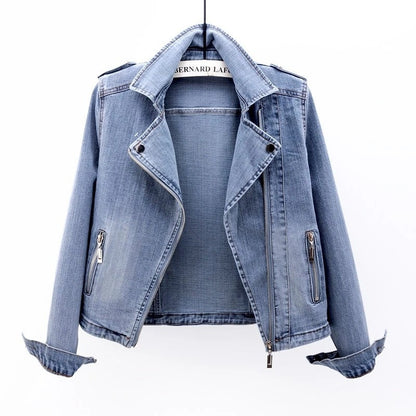 Lunari Relaxed Moto Denim Jacket