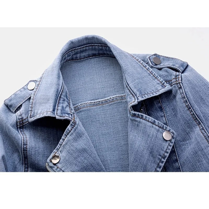 Lunari Relaxed Moto Denim Jacket