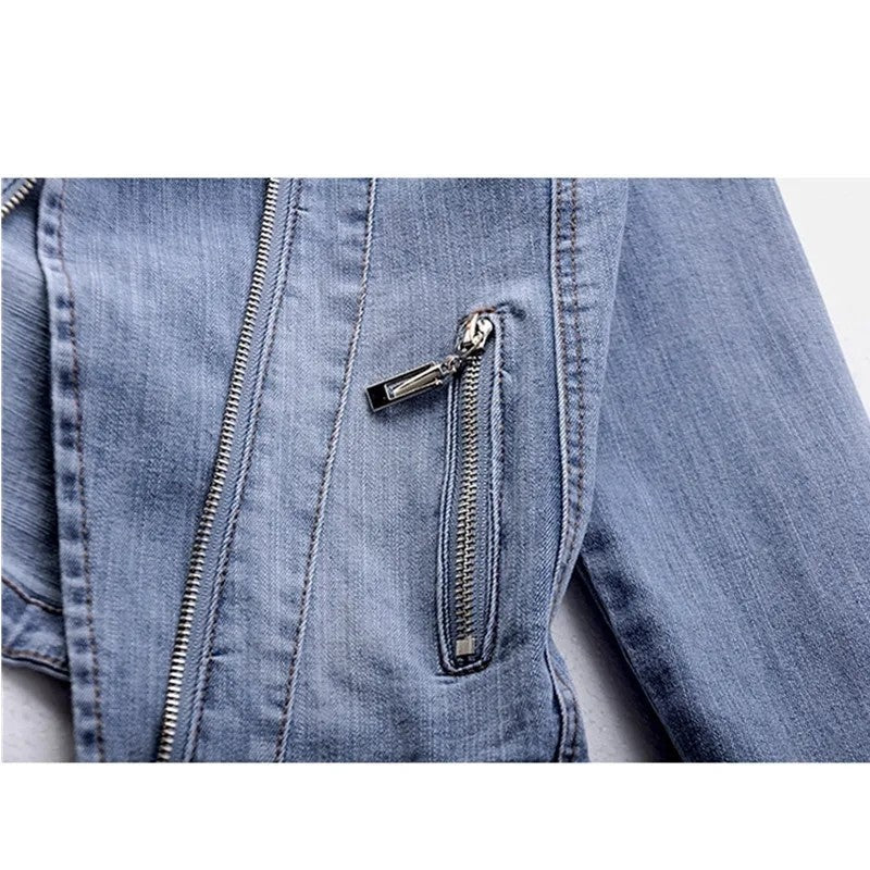 Lunari Relaxed Moto Denim Jacket