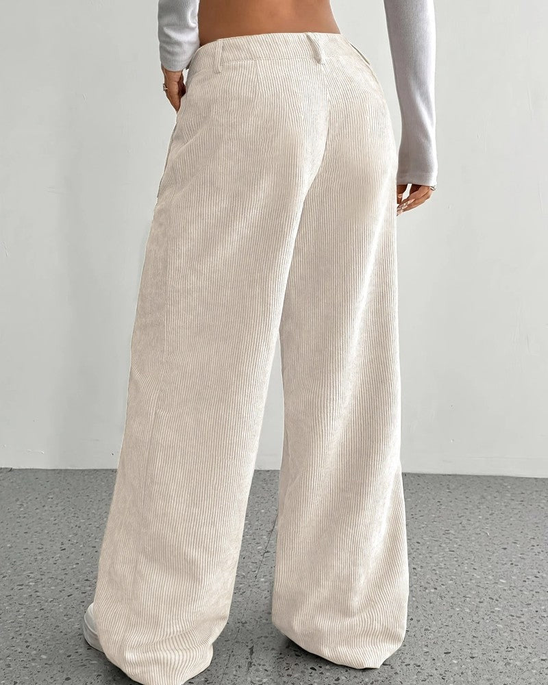 Lunari Relaxed Wide-Leg Corduroy Pants