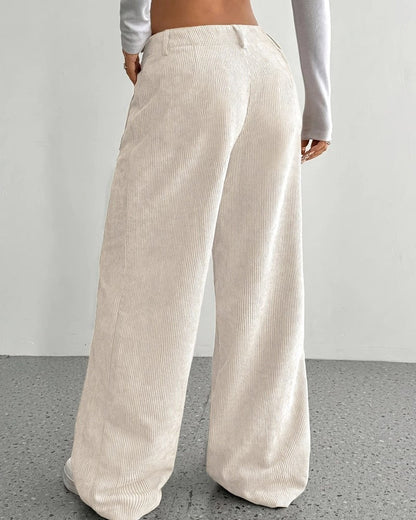Lunari Relaxed Wide-Leg Corduroy Pants