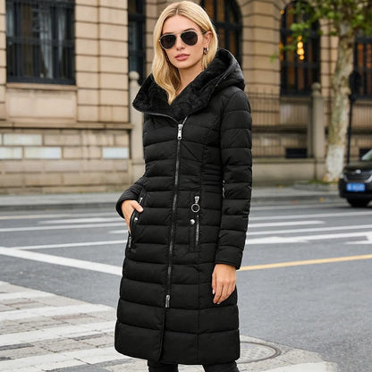 Lunelle Quilted Hooded Long Puffer Coat